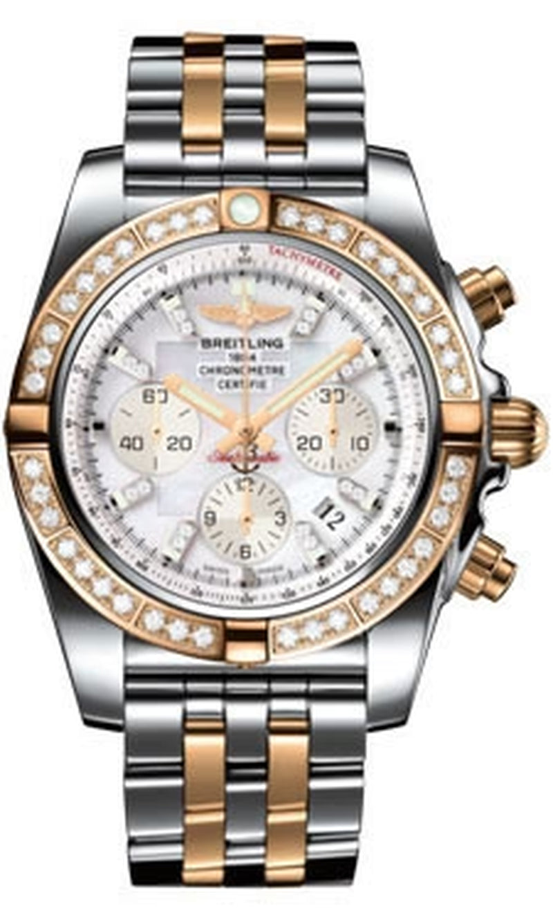 '- Chronomat 44 Steel and Rose Gold 40 Diamond Bezel - Two-Tone Pilot Bracelet
