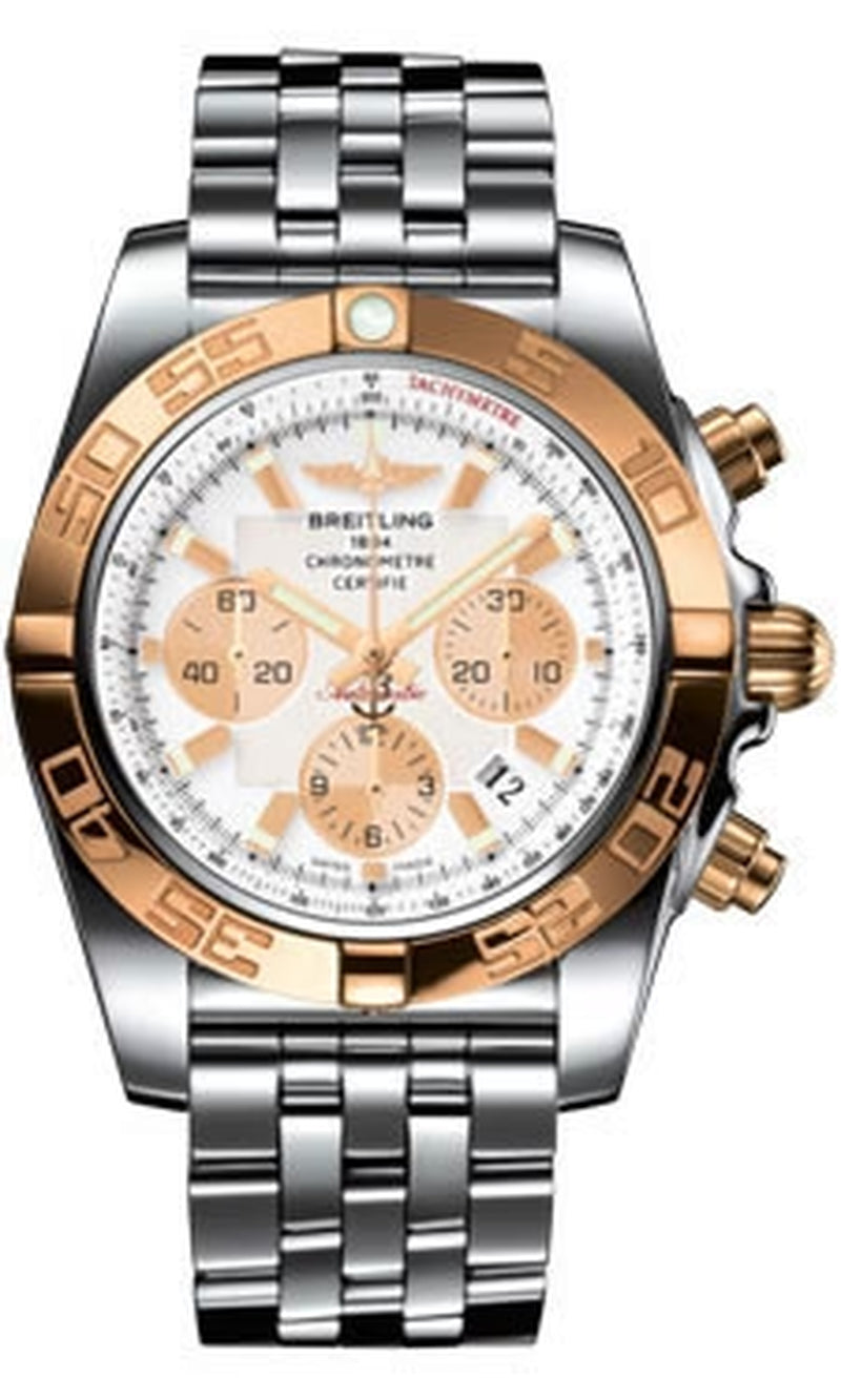 '- Chronomat 44 Steel and Rose Gold Polished Bezel - Pilot Steel Bracelet