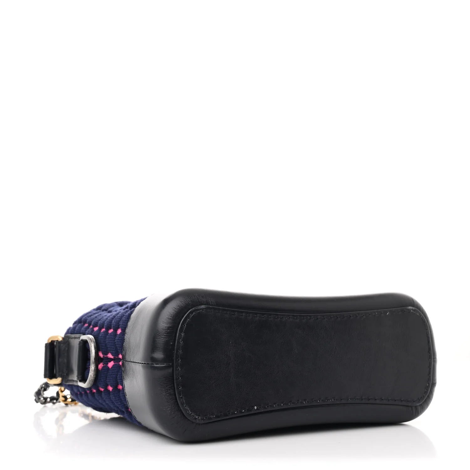 Wool Calfskin Small Gabrielle Hobo Dark Navy