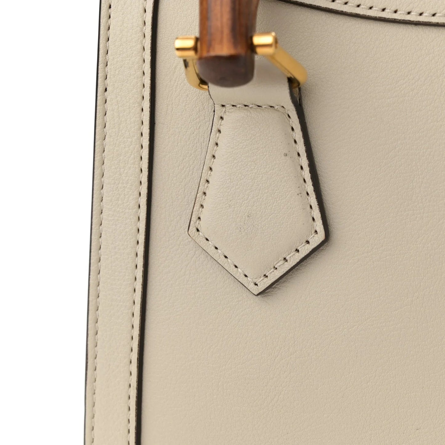 Wonka Grain Calfskin Mini Diana Tote Bag Mystic White