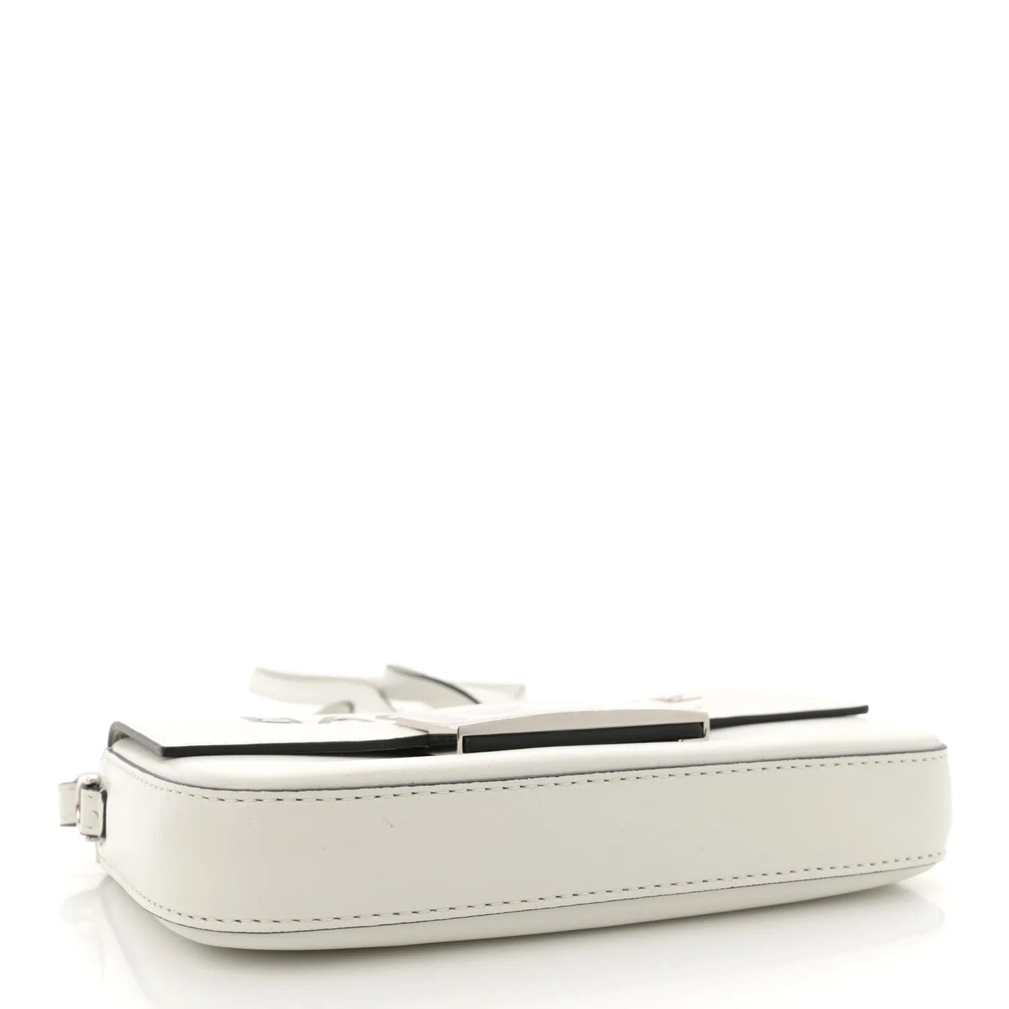 X MARC JACOBS Nappa Logo Phone Baguette White Black