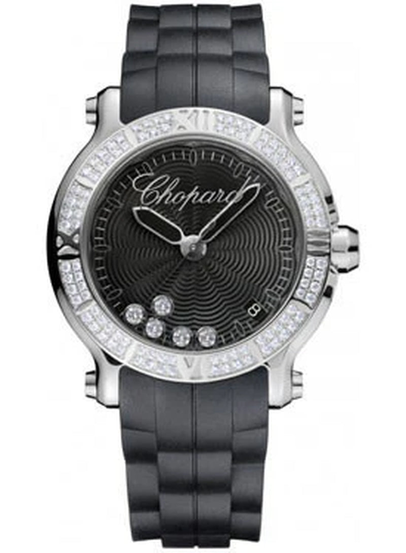 '- Happy Sport - round Medium - Stainless Steel - Rubber Strap