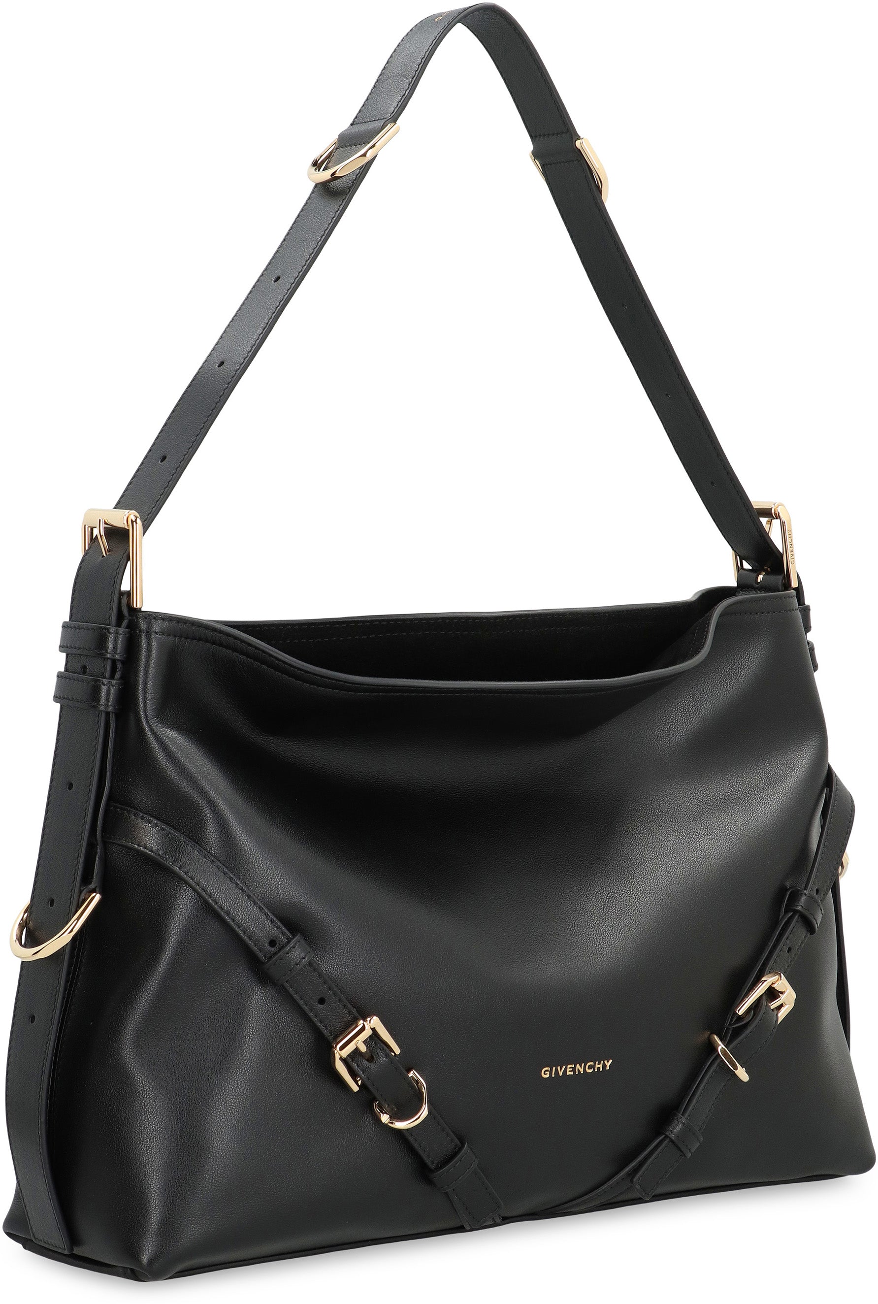 VOYOU MEDIUM BLACK BAG in GLOSSY LEATHER