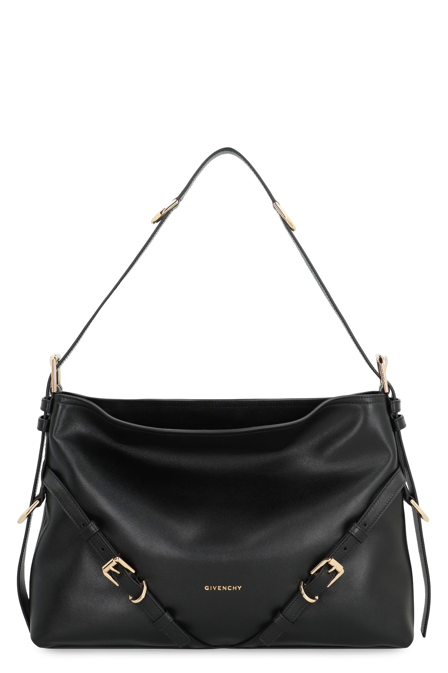 VOYOU MEDIUM BLACK BAG in GLOSSY LEATHER