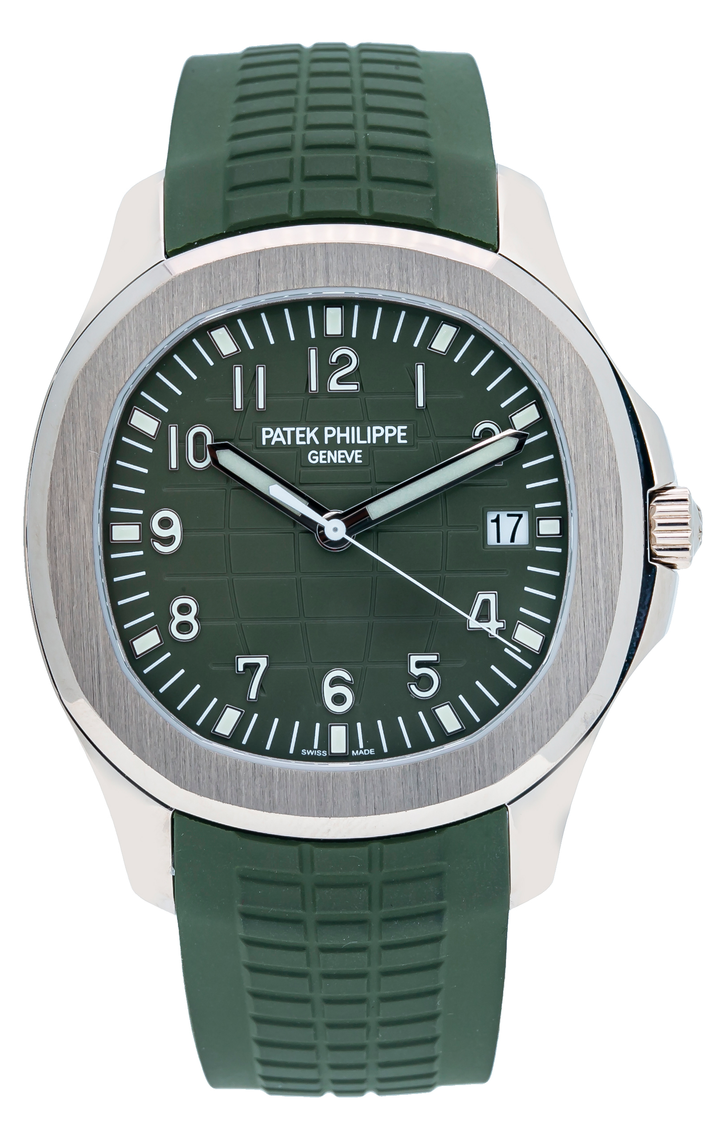 Patek Philippe Aquanaut - White Gold - Khaki Green Embossed Dial (Ref# 5168G-010)