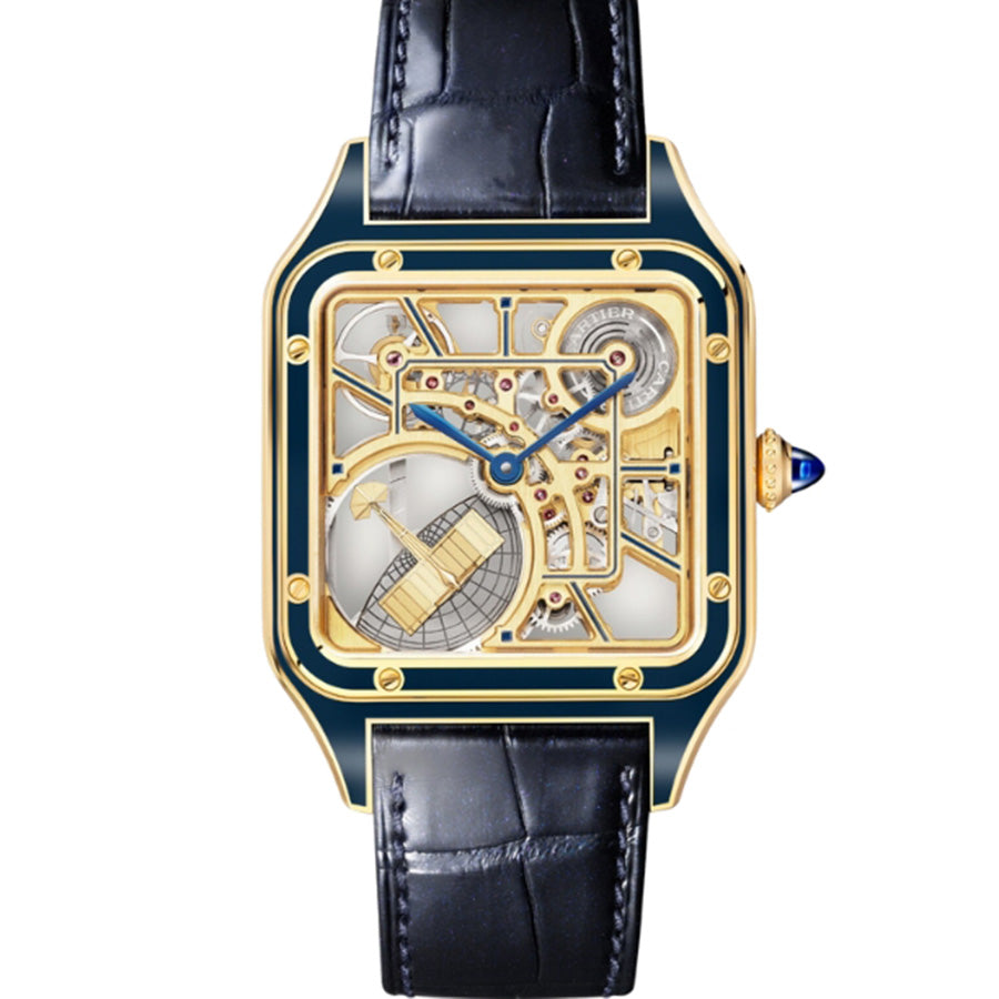 Cartier Santos Dumont Skeleton 31mm Openworked Dial WHSA0031