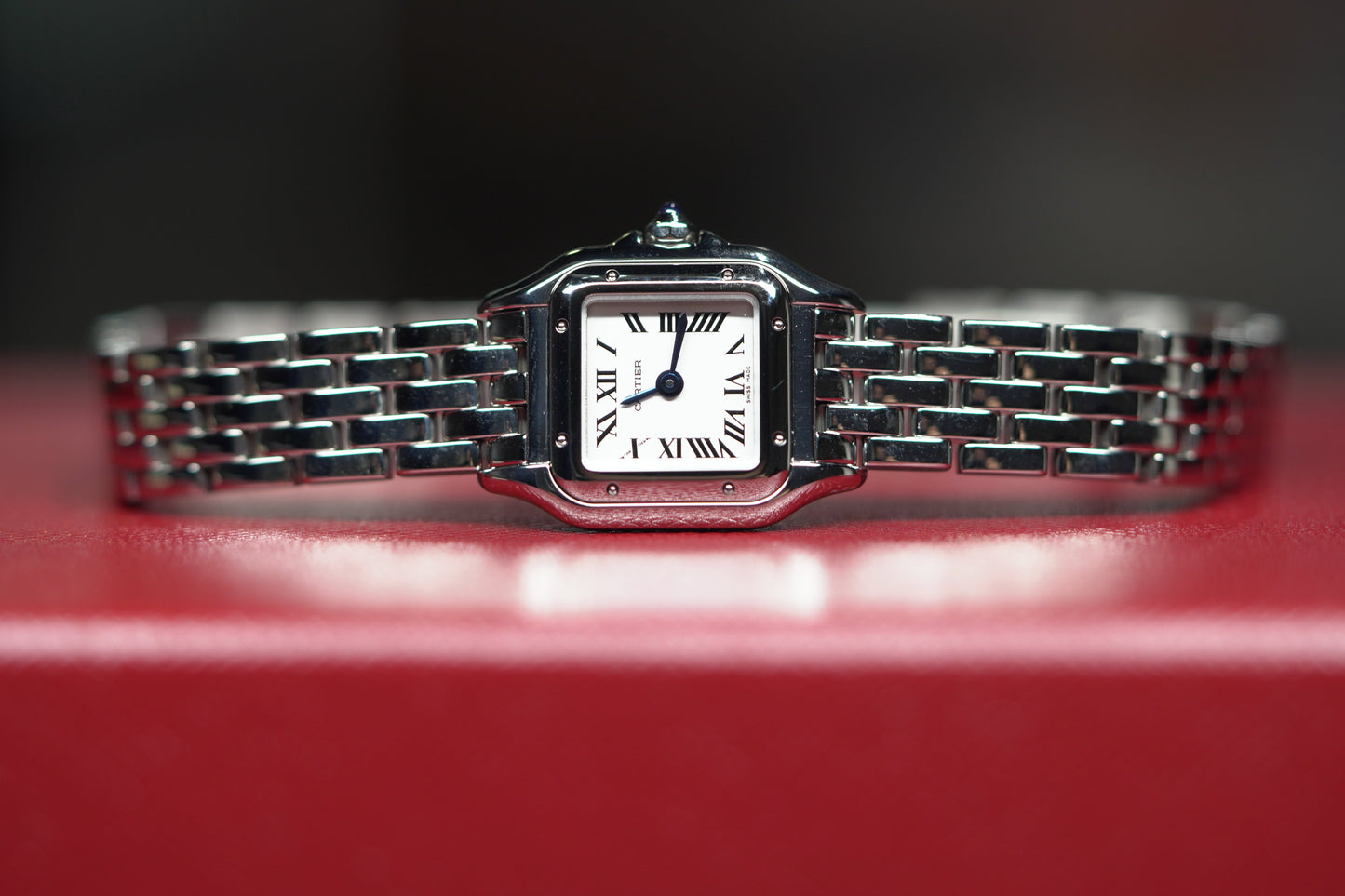 Cartier Panthère Mini 25 mm x 19 mm Silver Dial Steel Bracelet WSPN0012