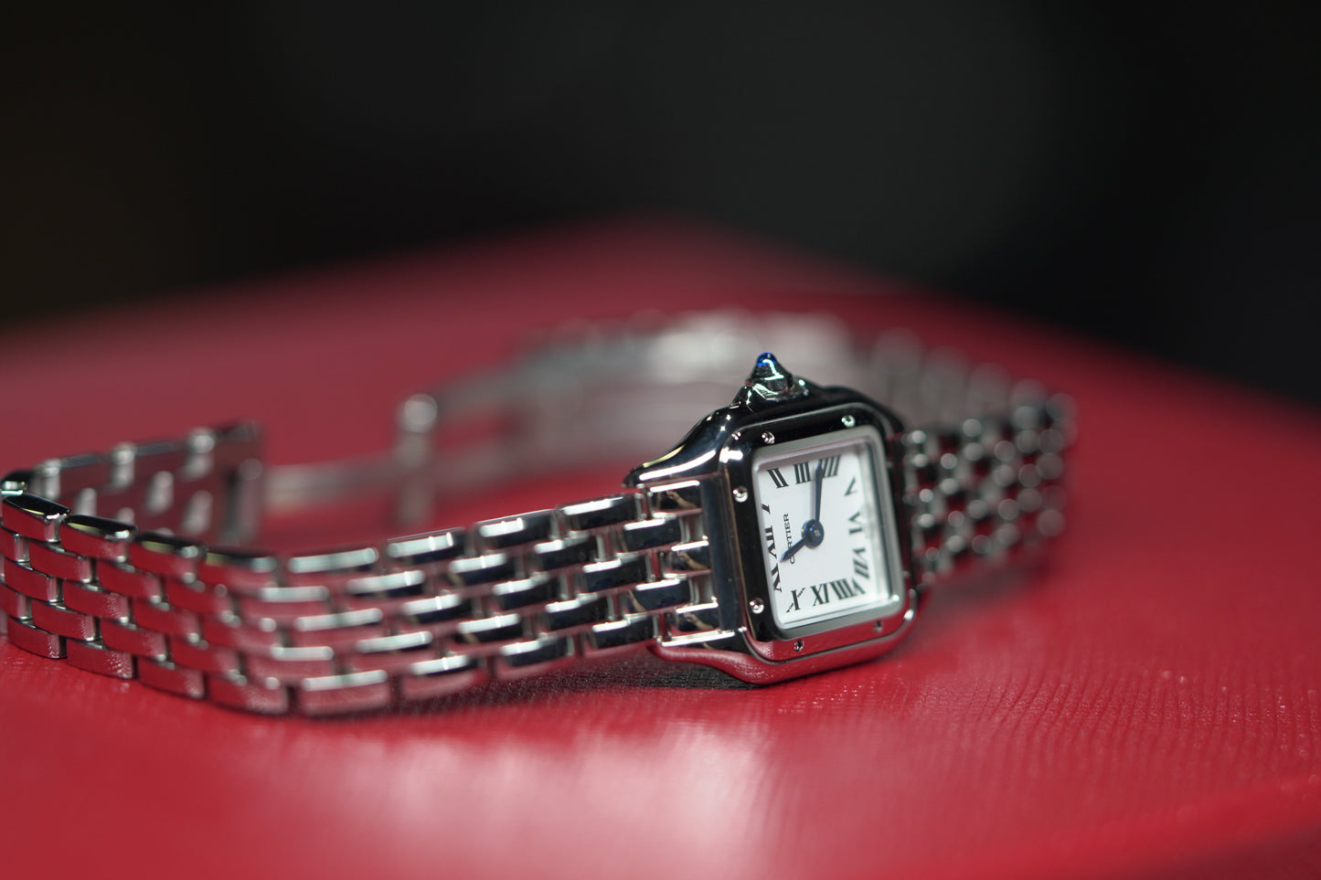 Cartier Panthère Mini 25 mm x 19 mm Silver Dial Steel Bracelet WSPN0012