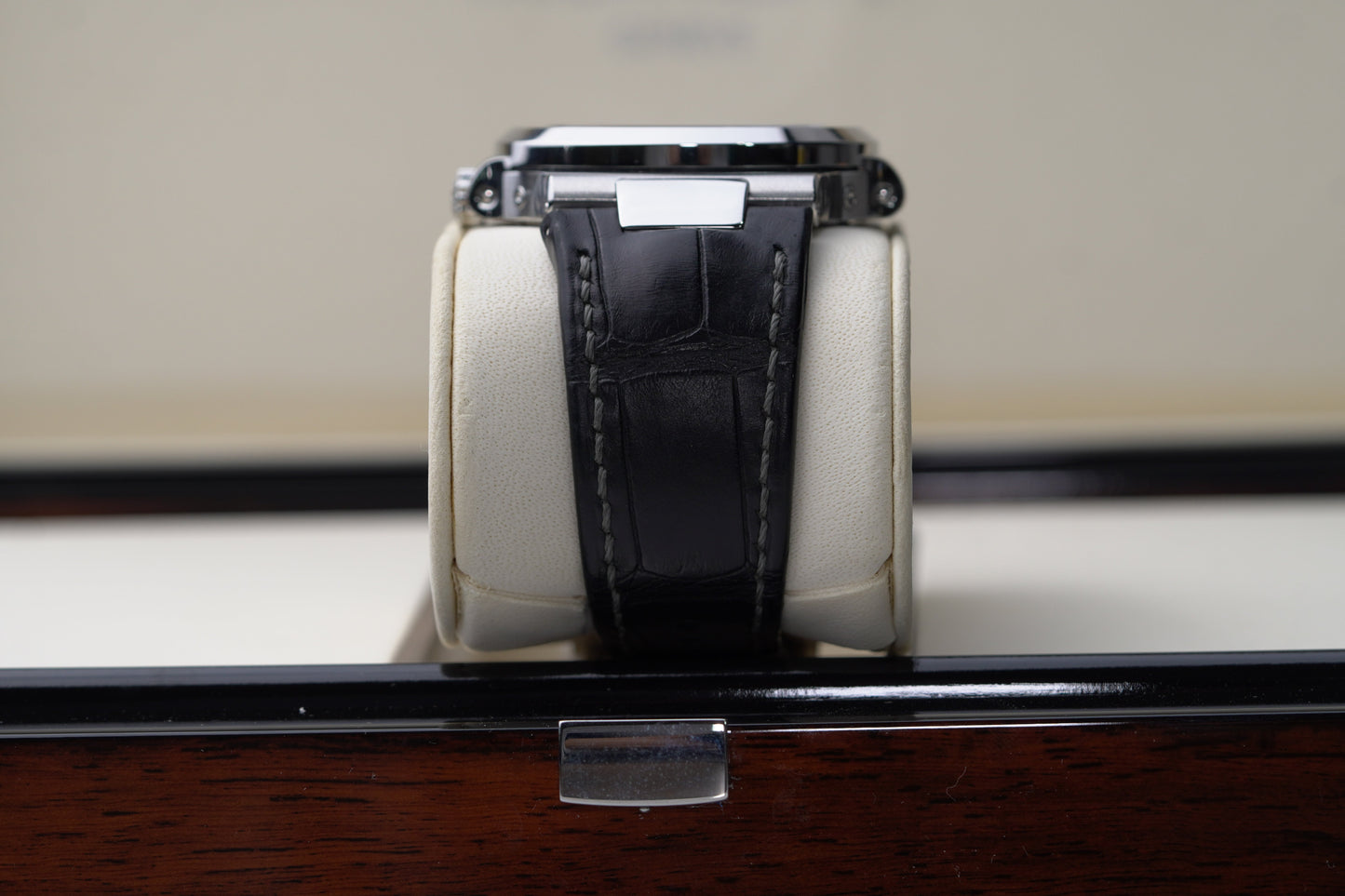 Patek Philippe Nautilus 40.5 mm Black Dial Stainless Steel   Leather Strap 5726A-001