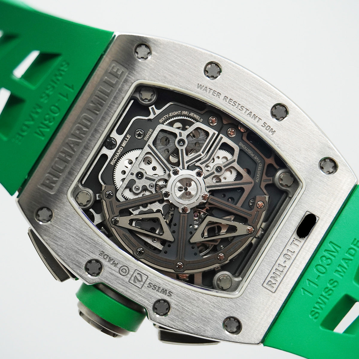 Richard Mille Chronograph RM11-01 Titanium "Roberto Mancini" 50mm Openworked Dial