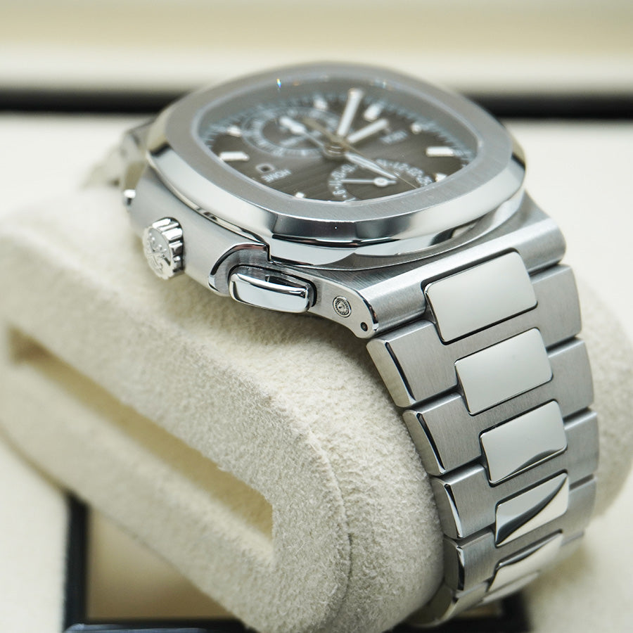 Patek Philippe Nautilus Travel Time Chronograph 40mm 5990/1A Black Dial NEW BUCKLE