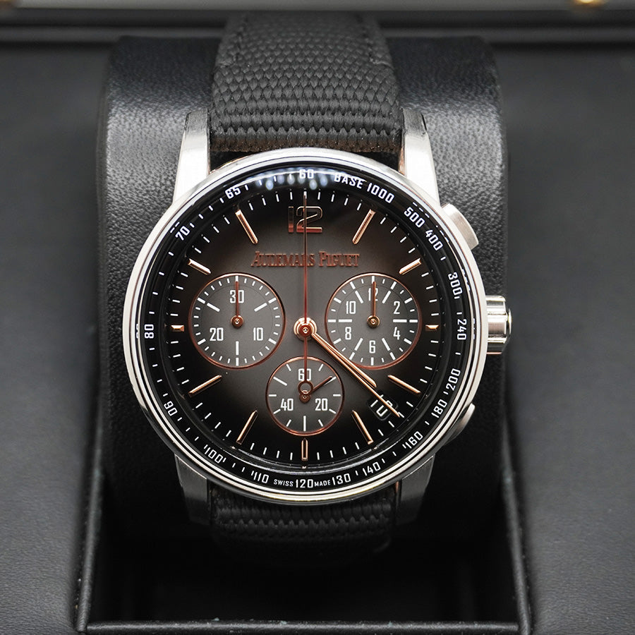 Audemars Piguet Code 11.59 Smoked Black Dial Rose/White Gold Case On a Kevlar Rubber Strap 26393CR Pre-Owned