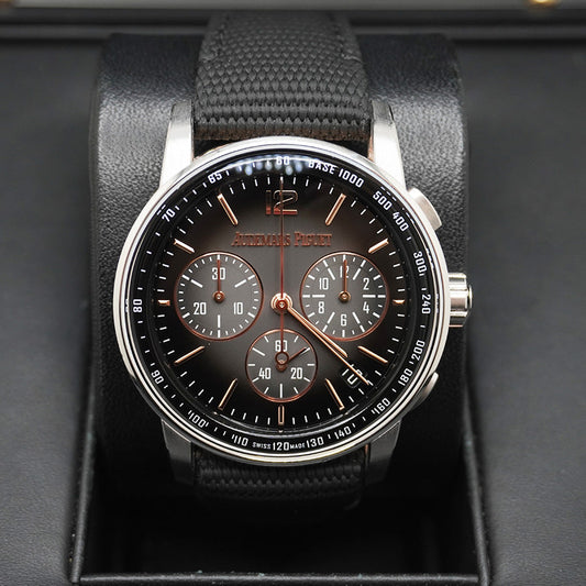 Audemars Piguet Code 11.59 Smoked Black Dial Rose/White Gold Case On a Kevlar Rubber Strap 26393CR Pre-Owned