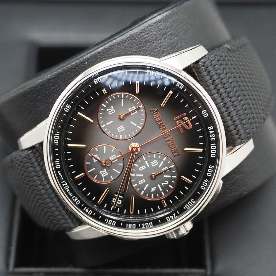 Audemars Piguet Code 11.59 Smoked Black Dial Rose/White Gold Case On a Kevlar Rubber Strap 26393CR Pre-Owned