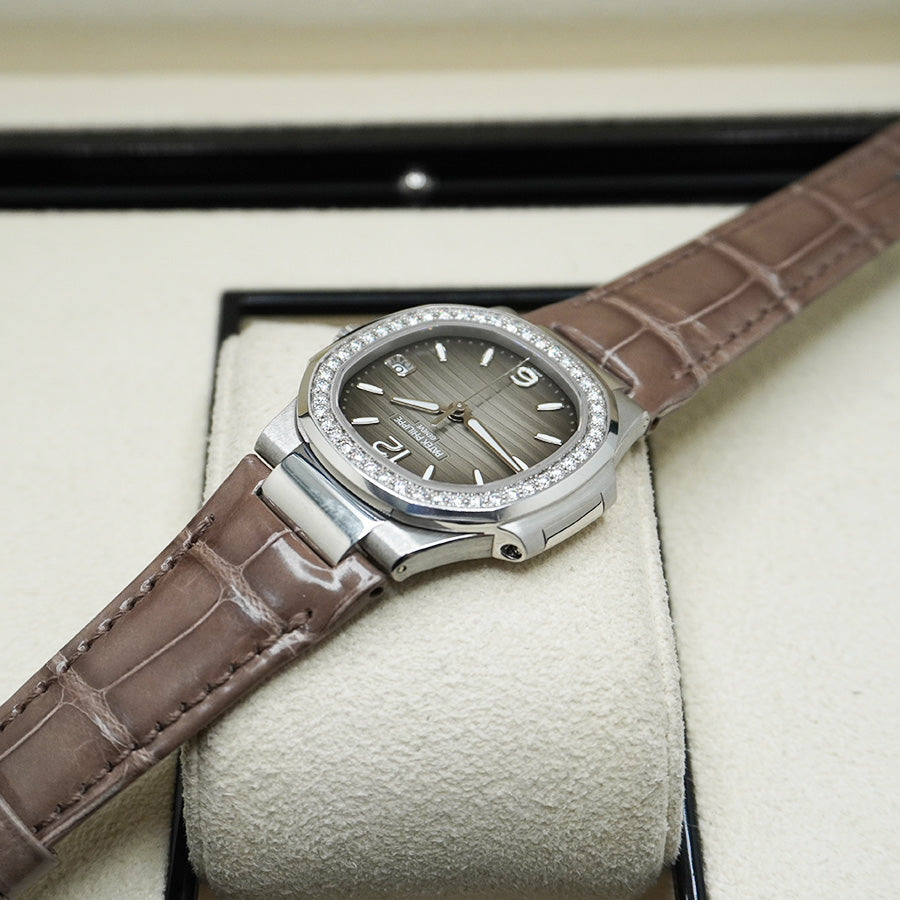 Patek Philippe Nautilus Quartz 32mm 7010G-012 Grey / Brown Dial Pre-Owned
