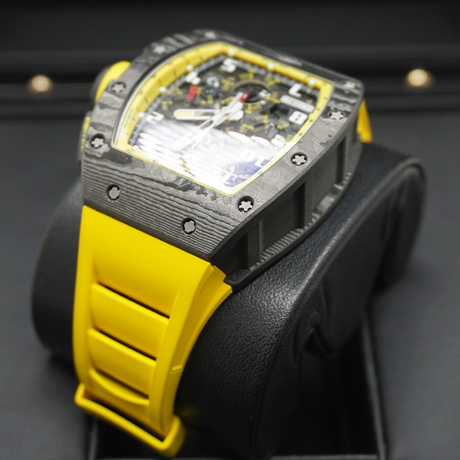 Richard Mille Chronograph RM11-FM Carbon Yellow Storm 50mm Openworked Dial