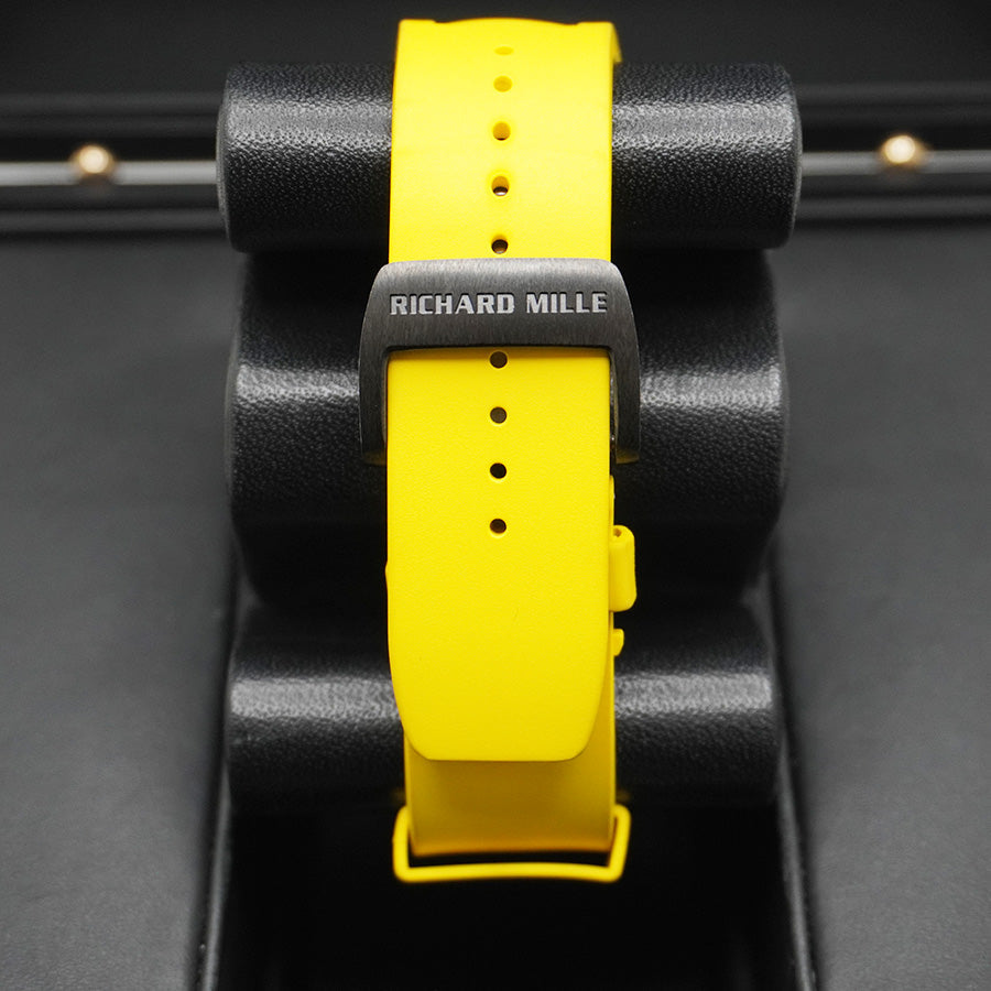 Richard Mille Chronograph RM11-FM Carbon Yellow Storm 50mm Openworked Dial