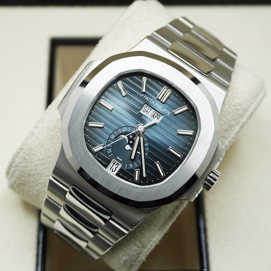 Patek Philippe Nautilus Annual Calendar Moon Phase 40mm 5726-1A-014 Blue Dial