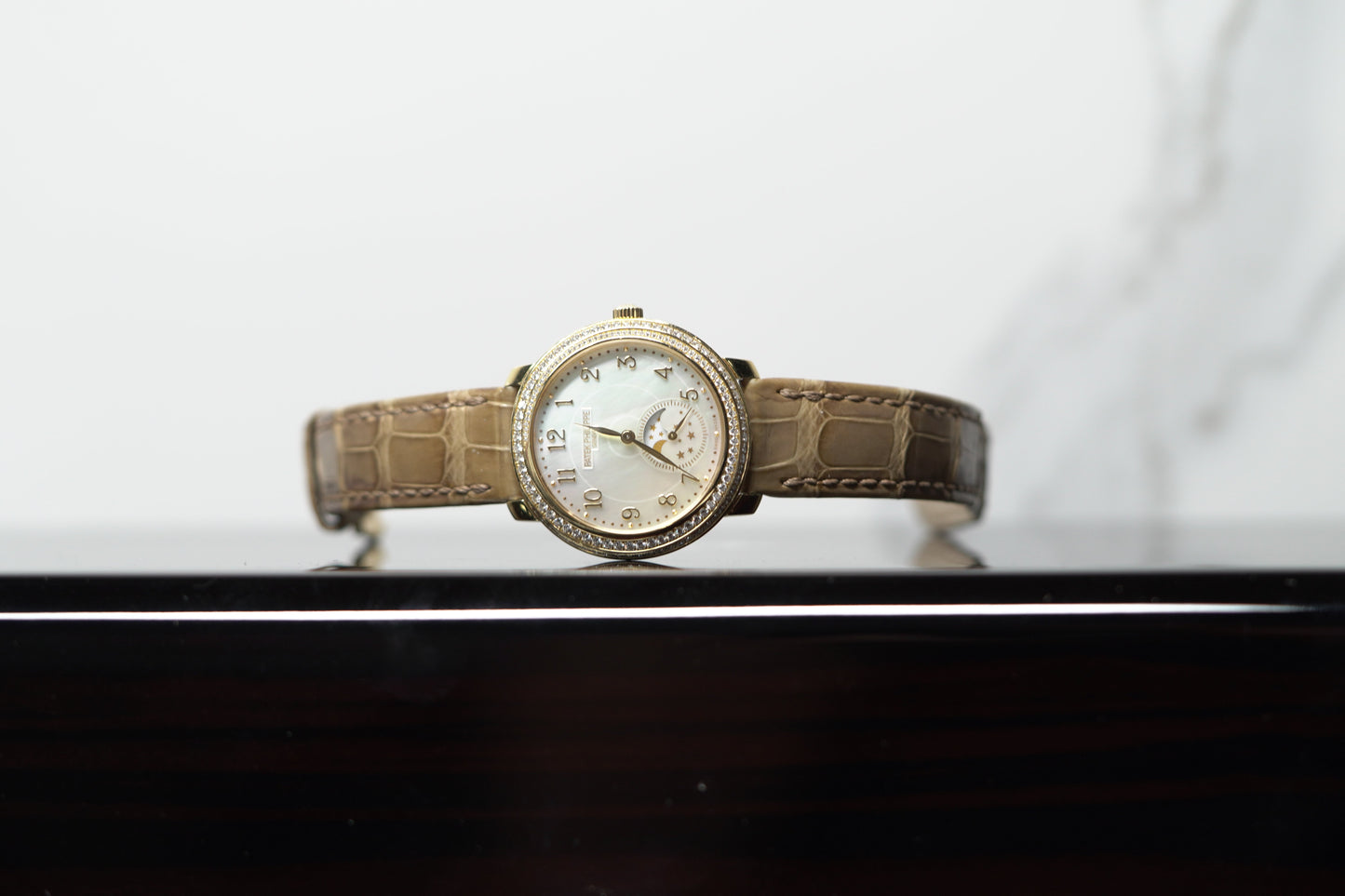 Patek Philippe Complications Moon Phase 33.3mm White Mother of Pearl Dial White Gold 4968G-010