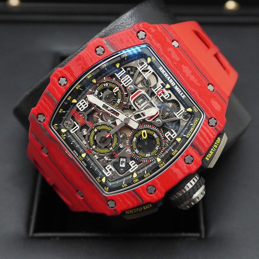 Richard Mille Chronograph RM11-03 Flyback Chronograph Red Quartz 50mm Openworked Dial