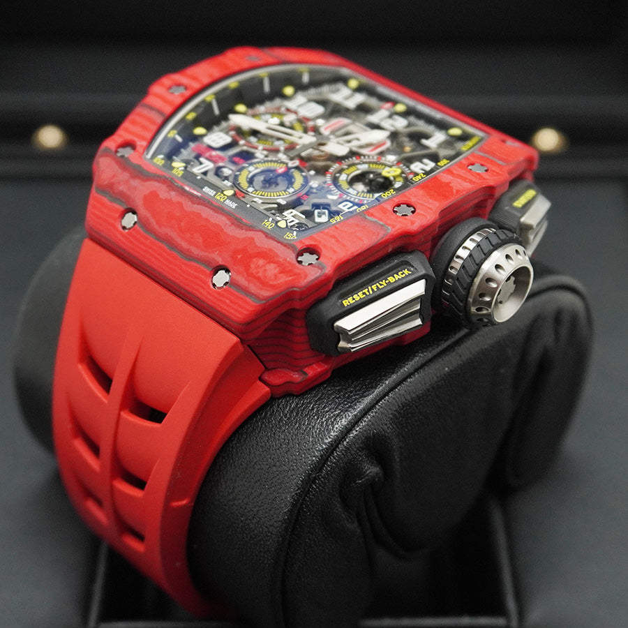 Richard Mille Chronograph RM11-03 Flyback Chronograph Red Quartz 50mm Openworked Dial