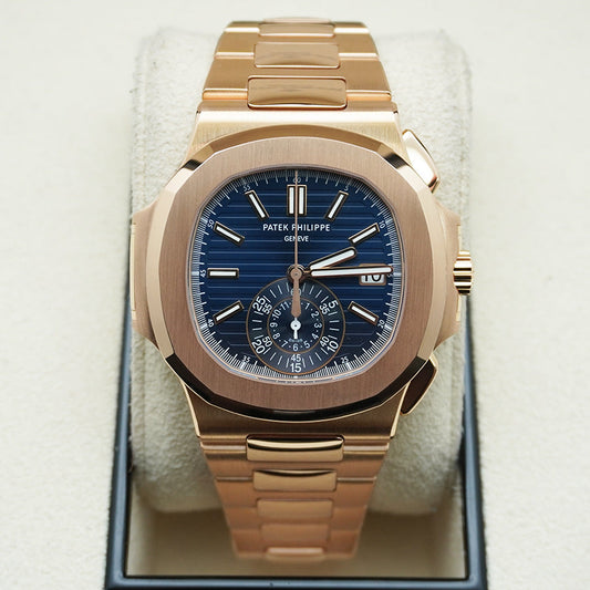 Patek Philippe Nautilus Chronograph 40mm 5980/1R With Factory Blue Dial Pre-Owned