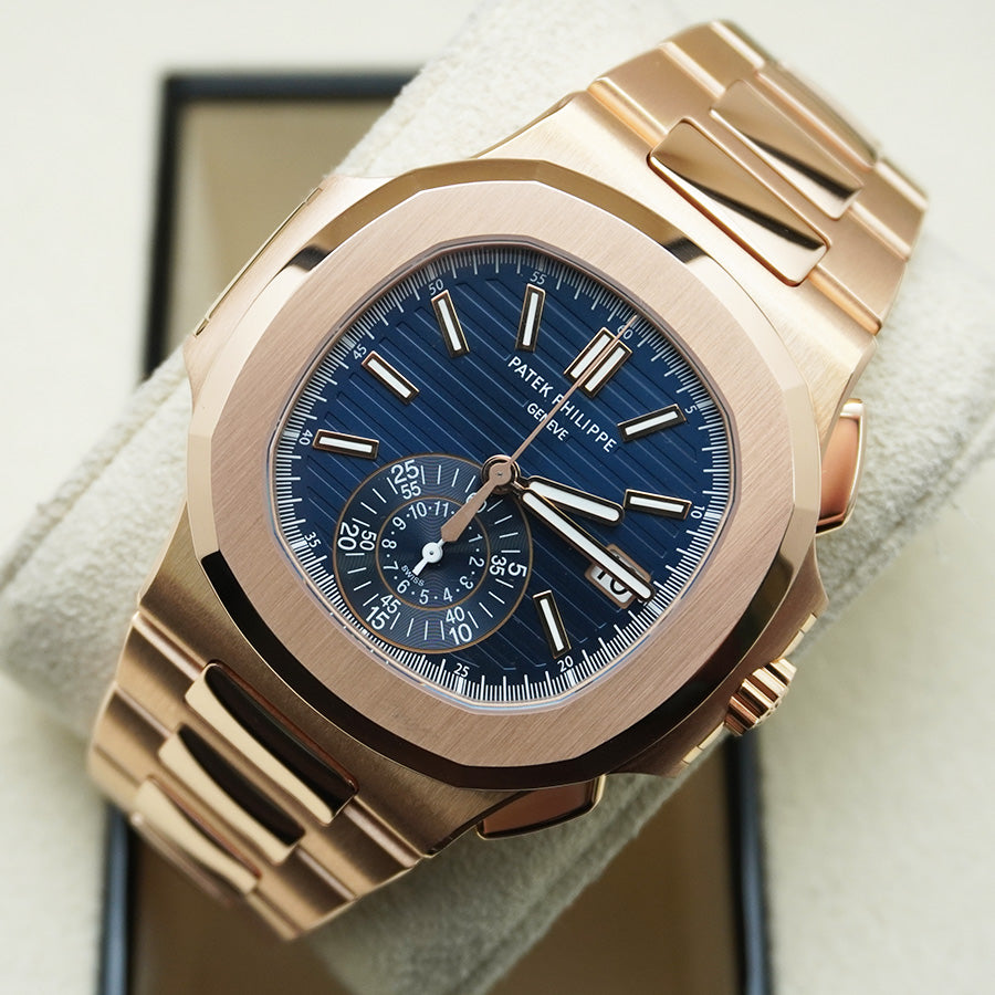 Patek Philippe Nautilus Chronograph 40mm 5980/1R With Factory Blue Dial Pre-Owned