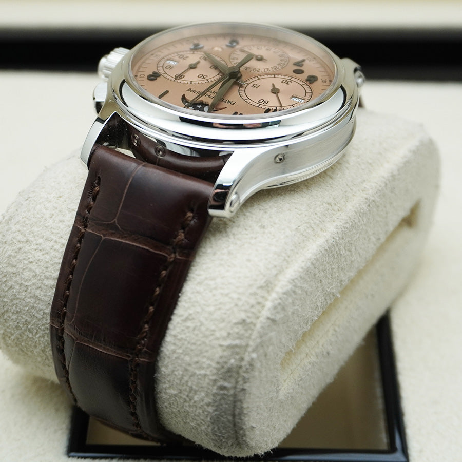 Patek Philippe Grand Complications Split-Seconds Monopusher Chronograph Perpetual Calendar 38mm 5372P Rose Gold Dial