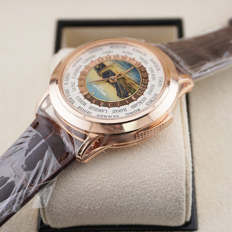 Patek Philippe World Time Complication 40mm 5531R Cloisonné Enamel Center Lavaux Landscape Dial