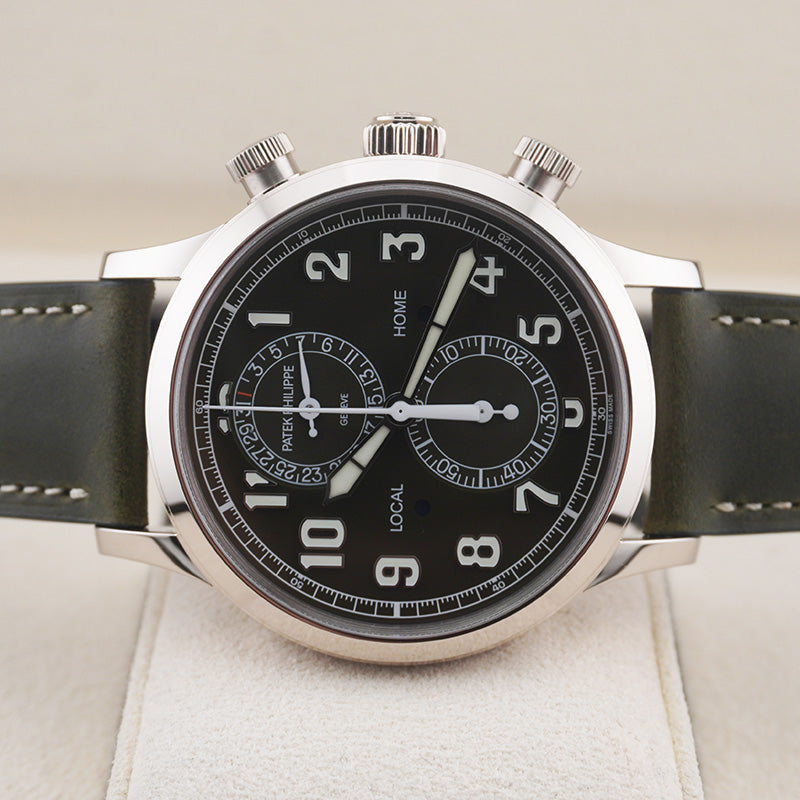 Patek Philippe Calatrava Complications 5924G-010 Travel Time Green Dial 'Pilot' Chronograph