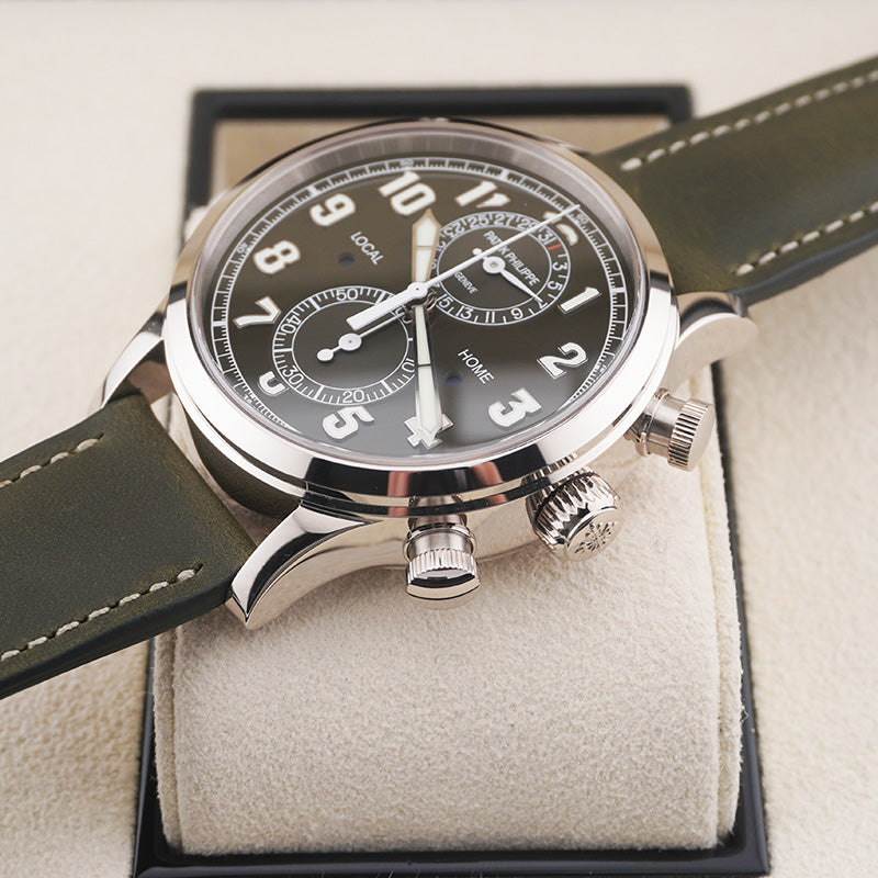 Patek Philippe Calatrava Complications 5924G-010 Travel Time Green Dial 'Pilot' Chronograph