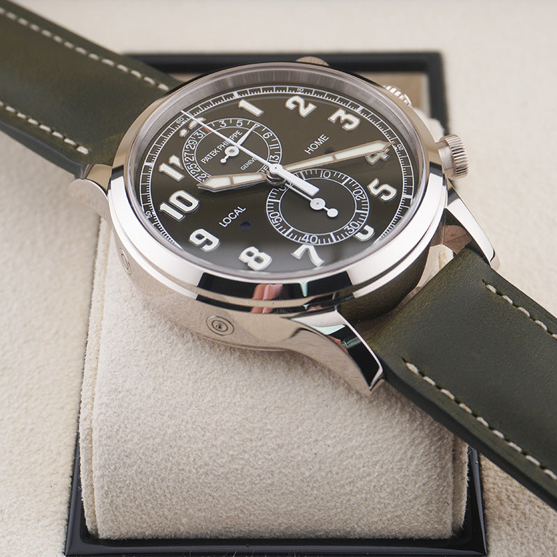 Patek Philippe Calatrava Complications 5924G-010 Travel Time Green Dial 'Pilot' Chronograph