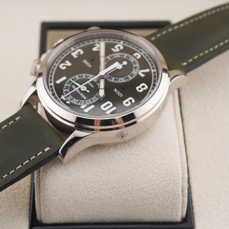 Patek Philippe Calatrava Complications 5924G-010 Travel Time Green Dial 'Pilot' Chronograph