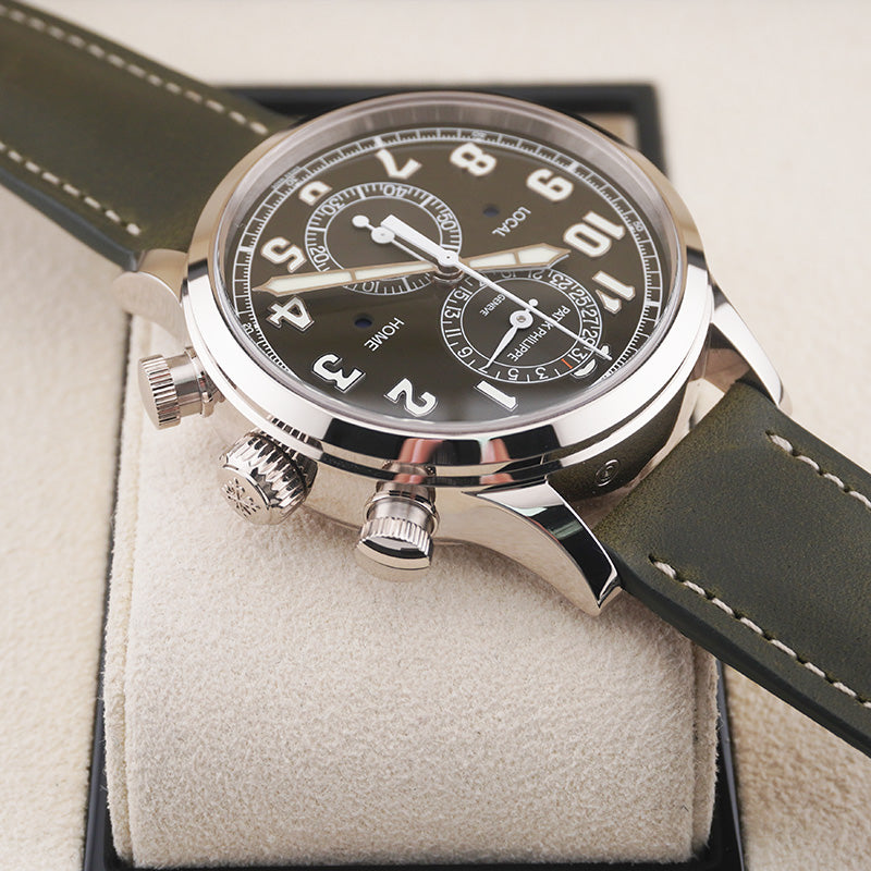 Patek Philippe Calatrava Complications 5924G-010 Travel Time Green Dial 'Pilot' Chronograph