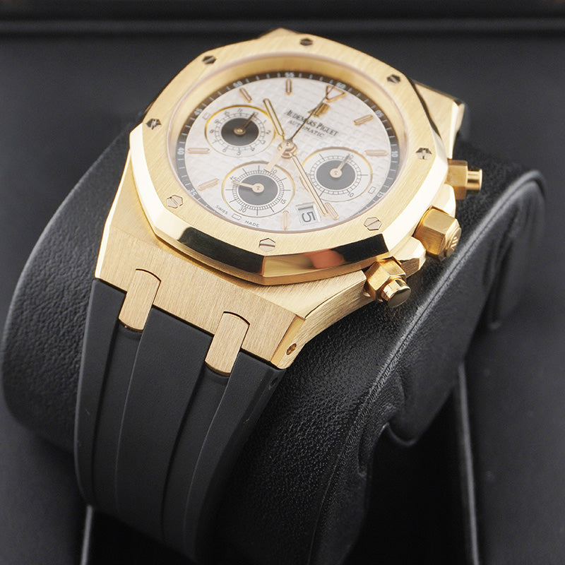 Audemars Piguet Royal Oak Chronograph 39mm Yellow Gold White Dial 26022BA Pre-Owned