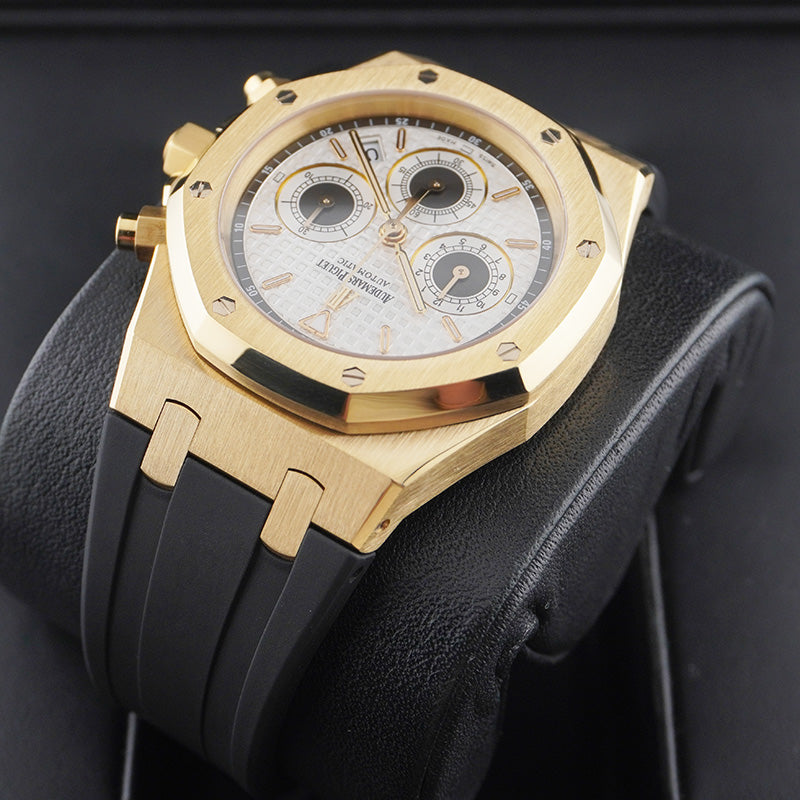 Audemars Piguet Royal Oak Chronograph 39mm Yellow Gold White Dial 26022BA Pre-Owned