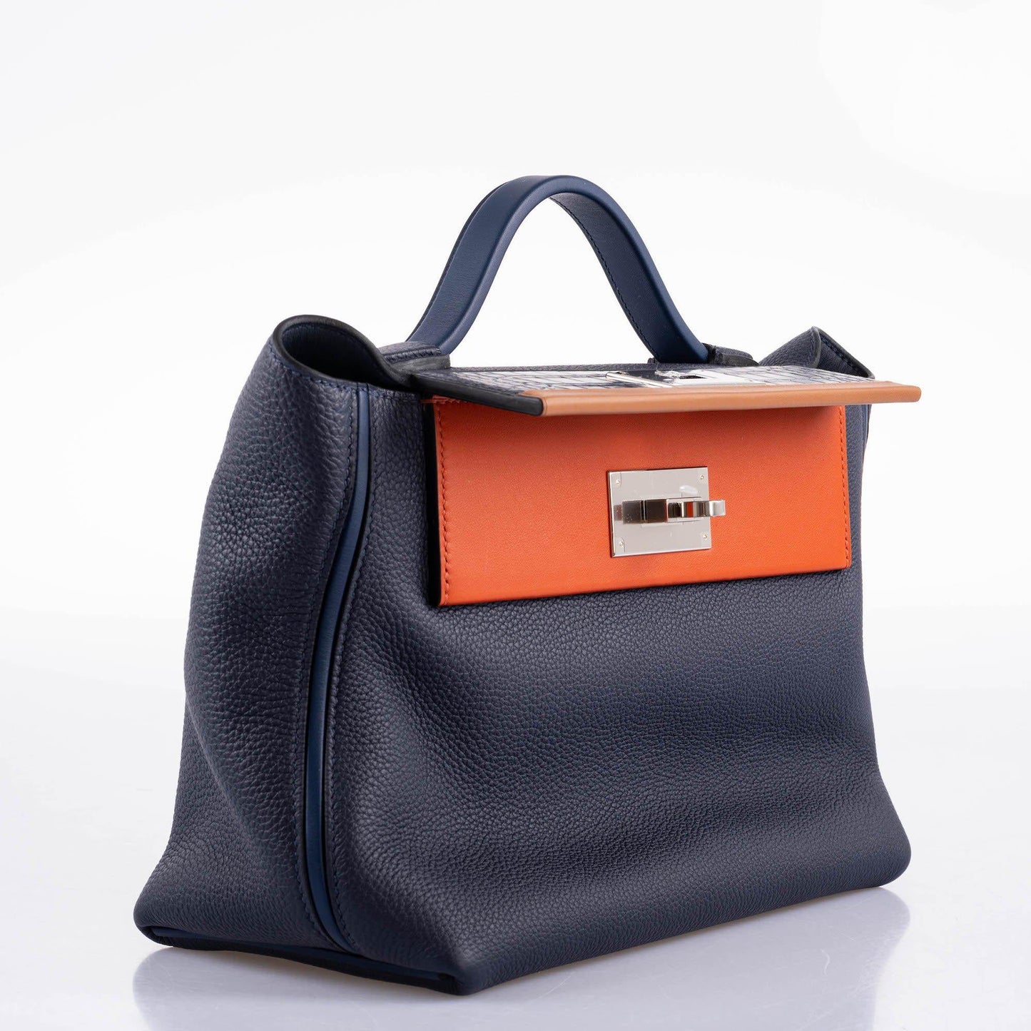Hermès 24/24 29 Blue Nuit Togo and Matte Alligator Palladium Hardware - 2020, Y