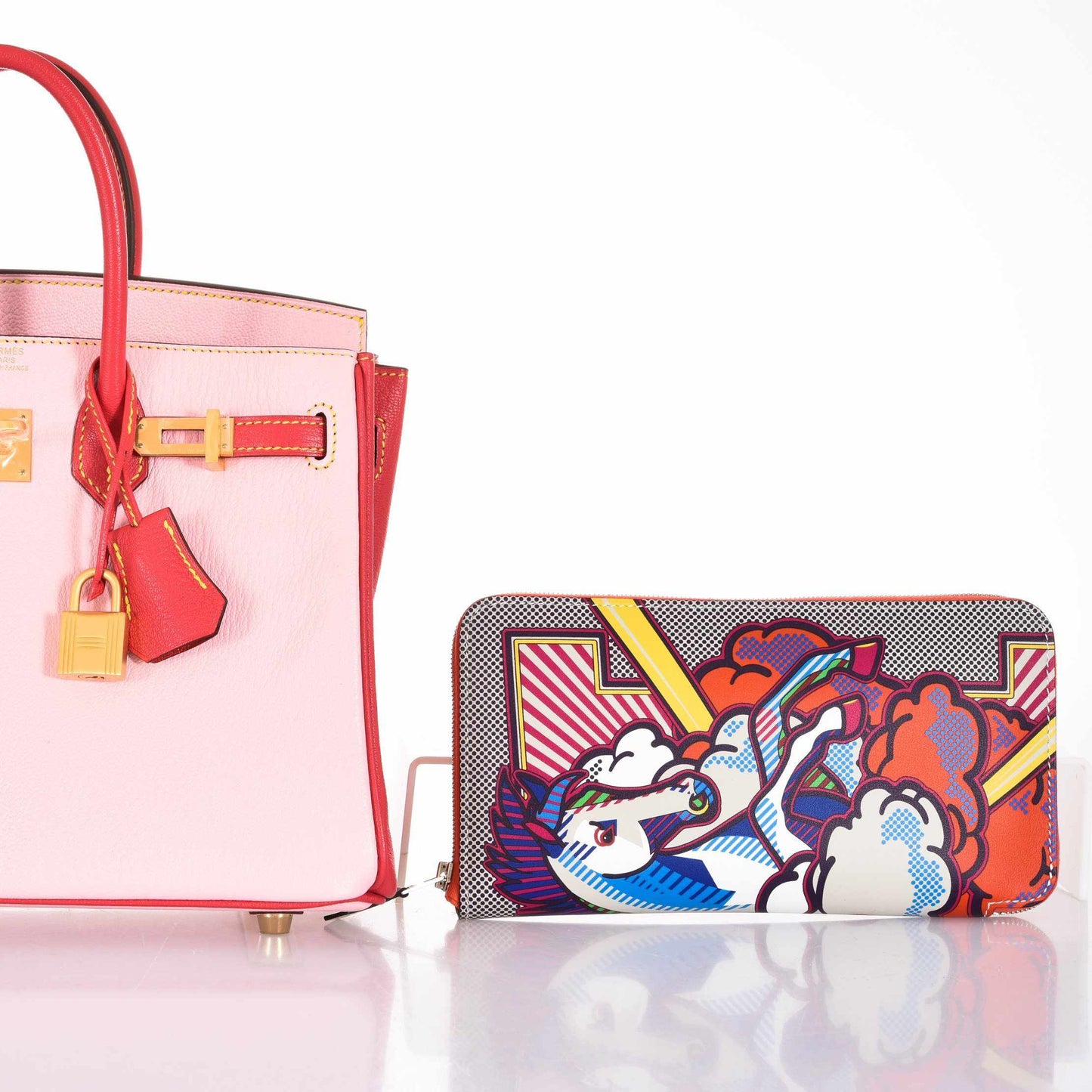 Hermès Azap Long Pegasus Pop Orange Swift Zip Around Wallet