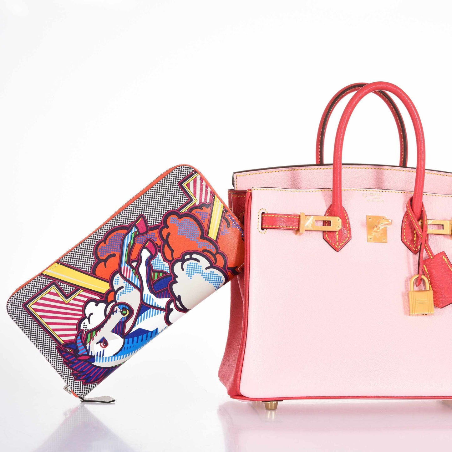 Hermès Azap Long Pegasus Pop Orange Swift Zip Around Wallet