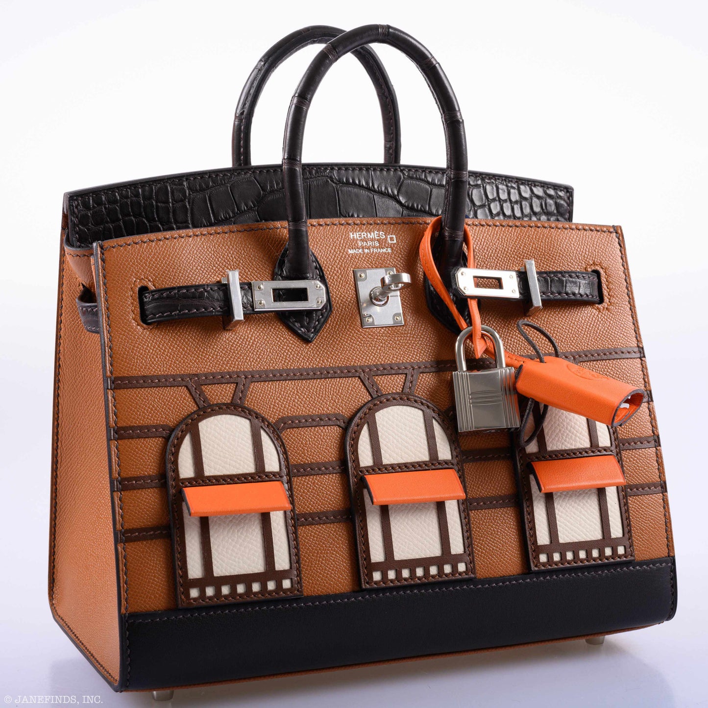 Hermès Birkin 20 Faubourg Sellier Gold Madame and Ebene Matte Alligator Palladium Hardware