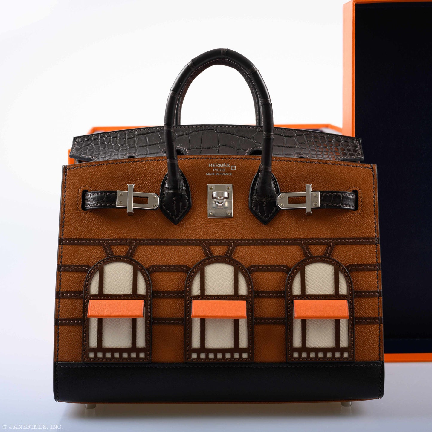 Hermès Birkin 20 Faubourg Sellier Gold Madame and Ebene Matte Alligator Palladium Hardware