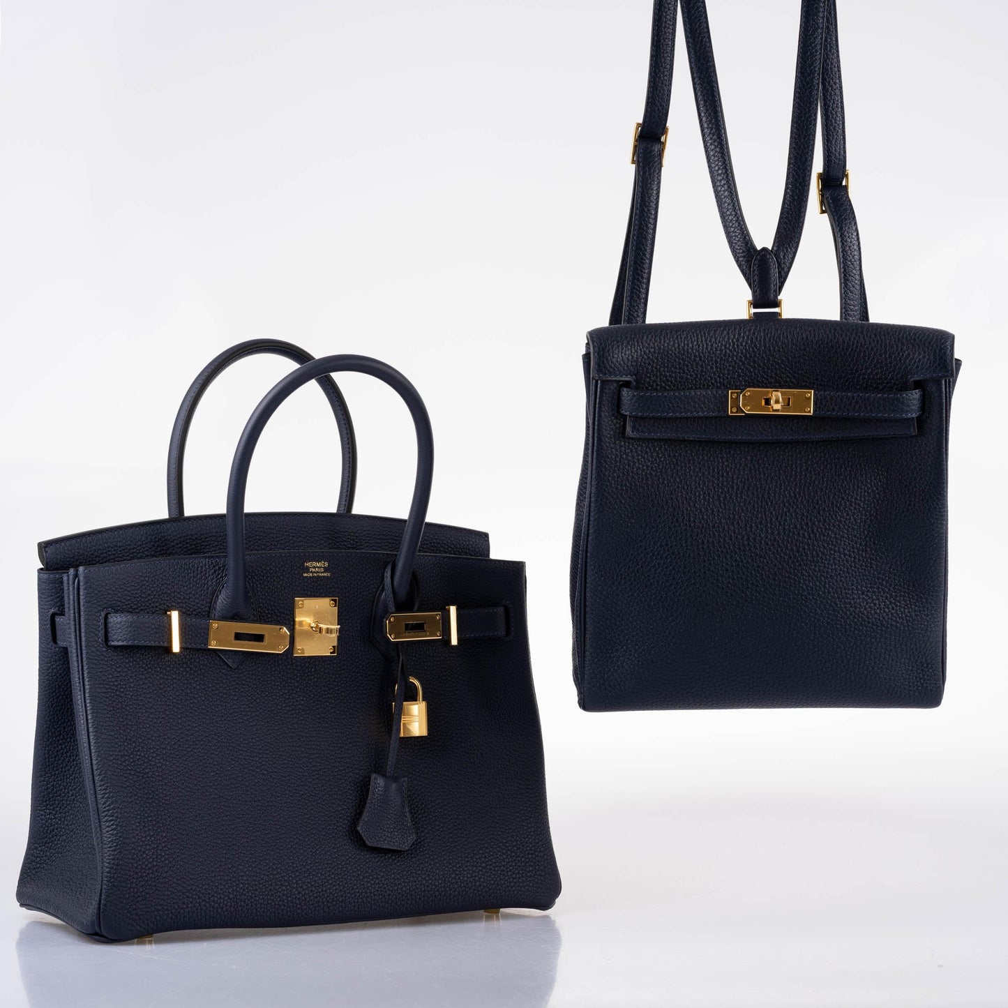 Hermès Birkin 30 Bleu (Blue) Nuit Togo with Gold Hardware - 2021, Z