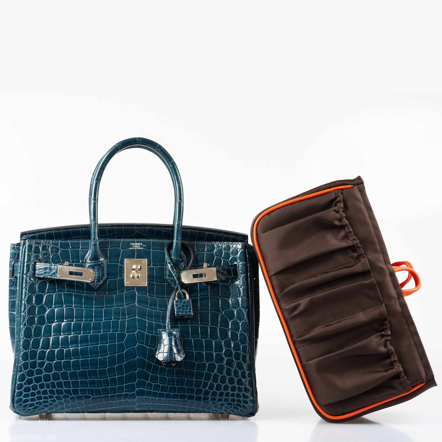 Hermès Birkin 30 Bleu Colvert Niloticus Crocodile Palladium Hardware