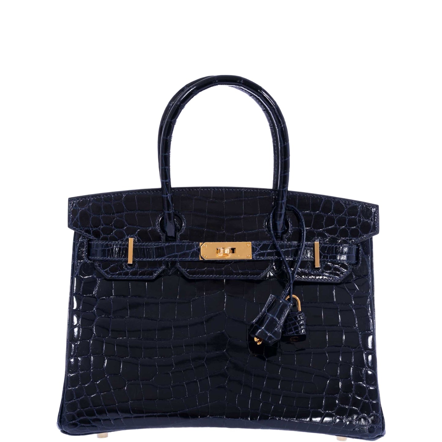 Hermès Birkin 30 Bleu Marine Shiny Niloticus Crocodile Gold Hardware