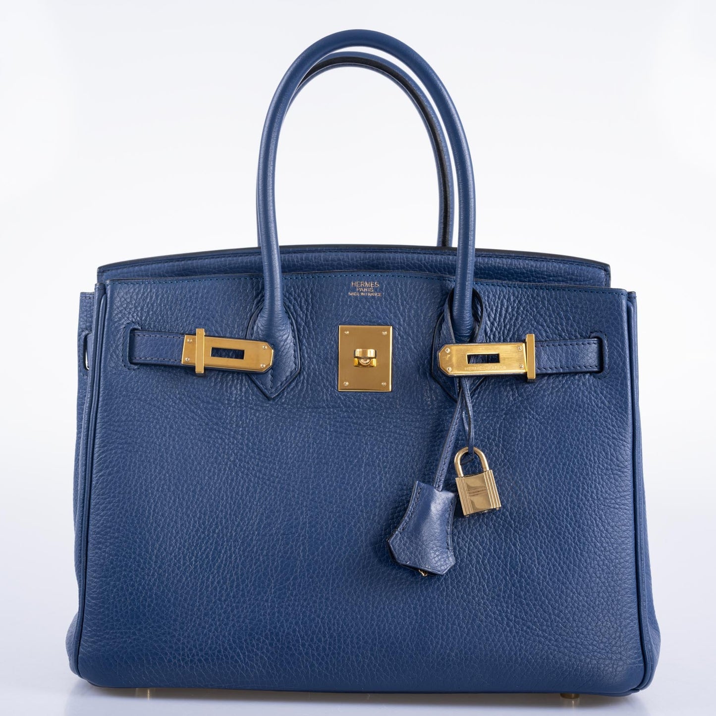 Hermès Birkin 30 Blue De Galice Clemence with Gold Hardware