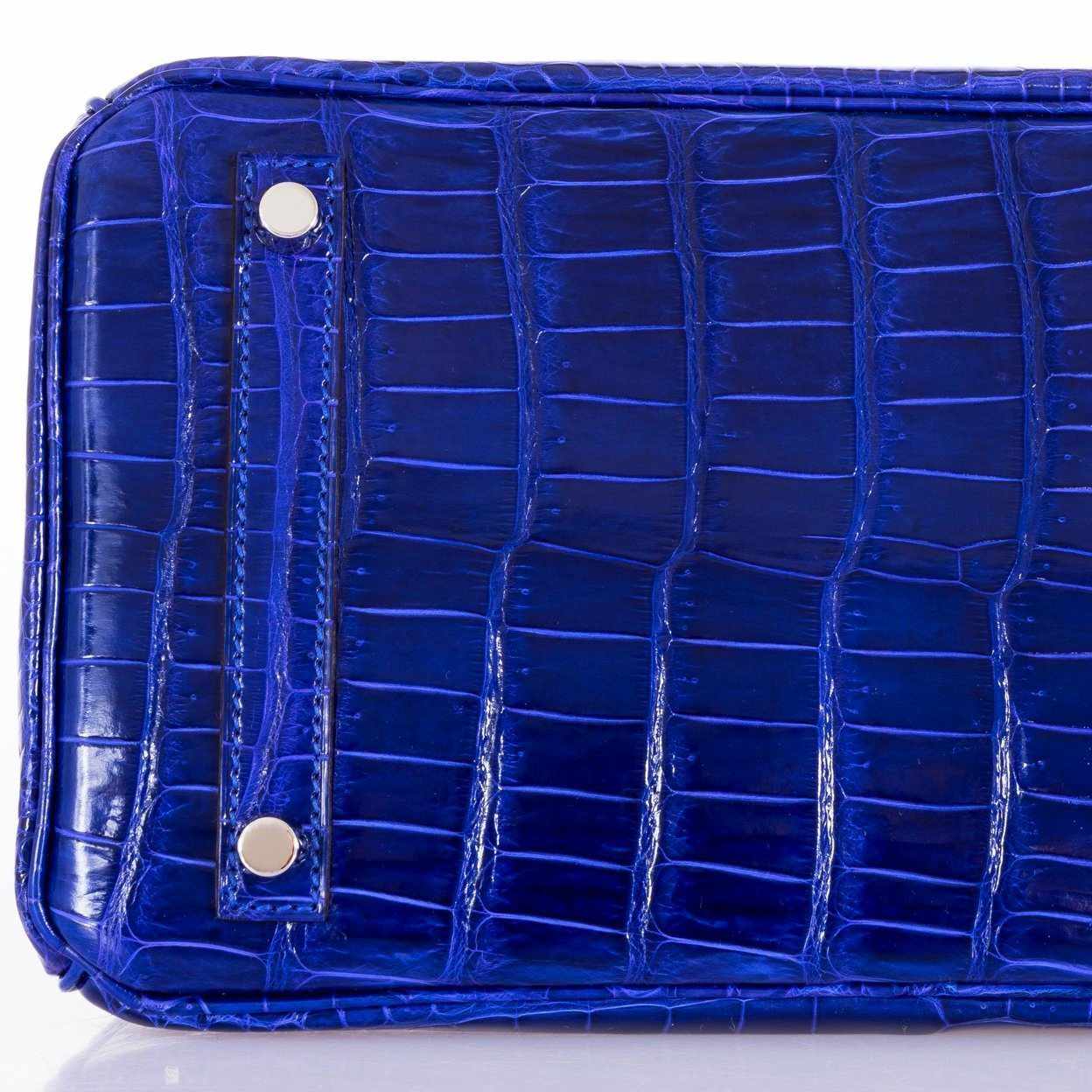 Hermès Birkin 30 Blue Electric Porosus Crocodile Palladium Hardware