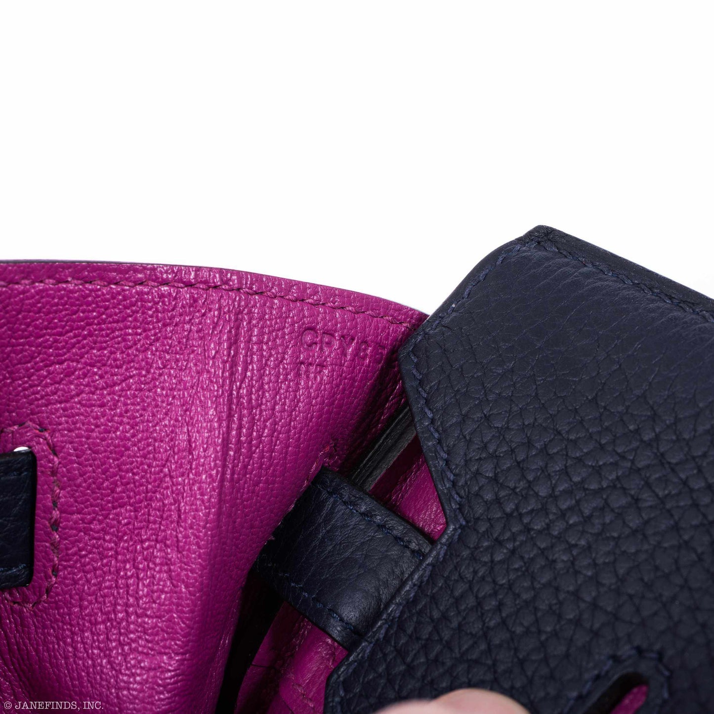 Hermès Birkin 30 Blue Nuit Verso Rose Pourpre Togo Palladium Hardware - Limited Edition