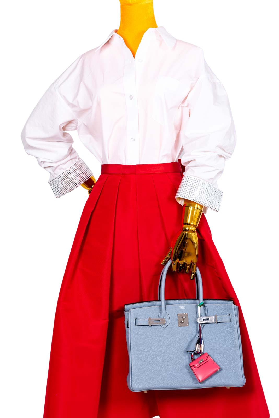 Hermès Birkin 30 Blue Saint Cyr Clemence Palladium Hardware