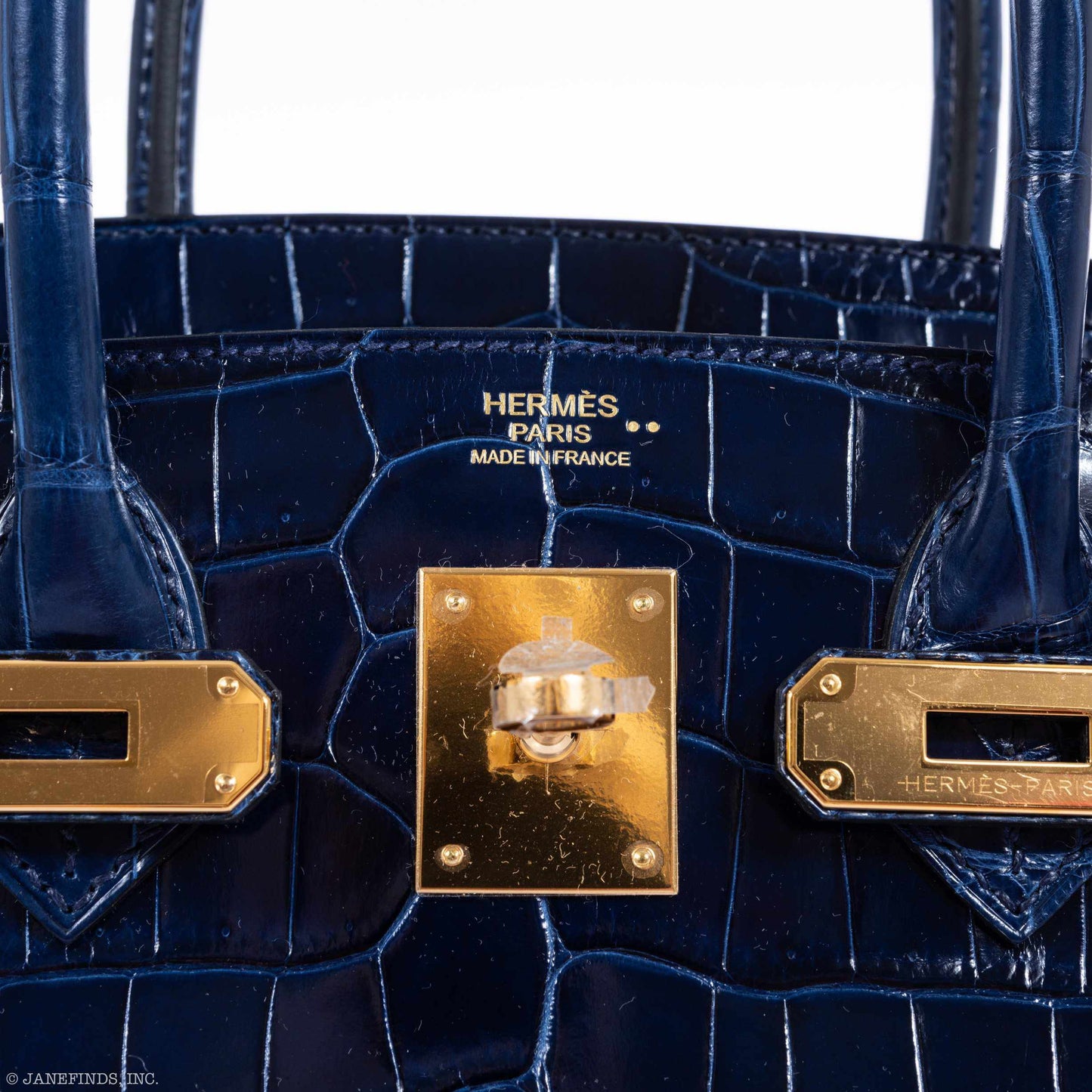 Hermès Birkin 30 Blue Saphir Semi-Matte Niloticus Crocodile Gold Hardware