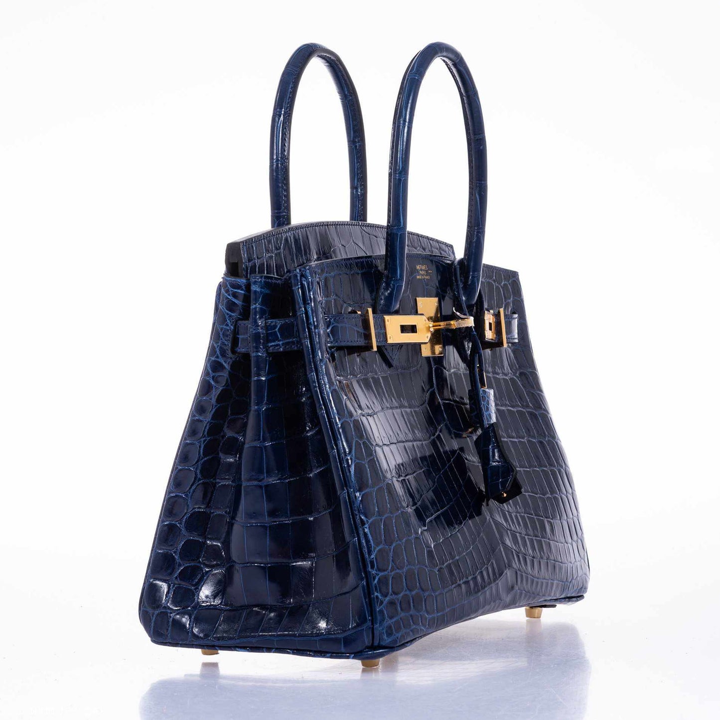 Hermès Birkin 30 Blue Saphir Semi-Matte Niloticus Crocodile Gold Hardware